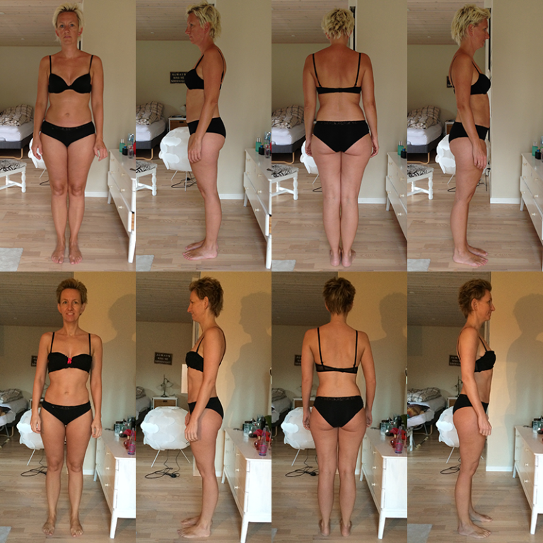 Før og efter billeder af Mettes vægttab